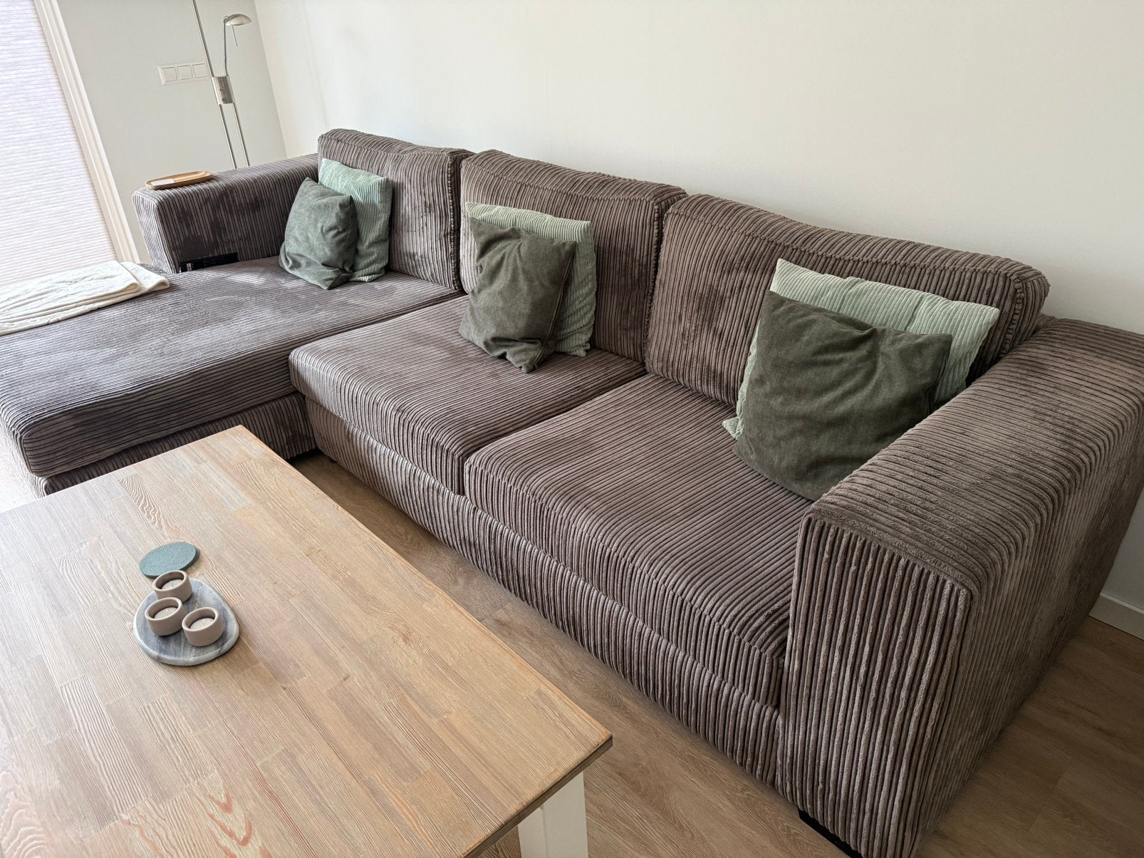 Bank + salontafel, Ophalen of Verzenden, Zo goed als nieuw, Stof