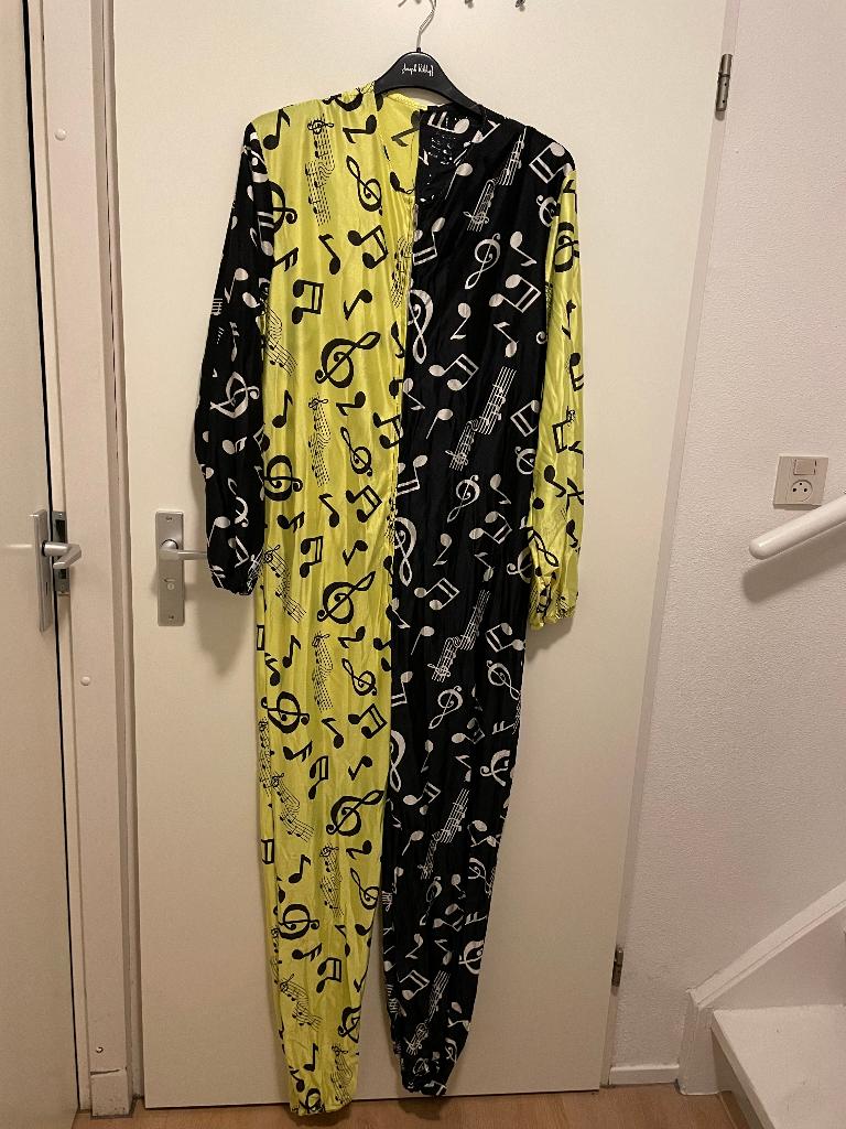 Clownspak zelfgemaakt geel zwart maat 170, Ophalen of Verzenden, Gebruikt, 170 of groter, Jongen of Meisje