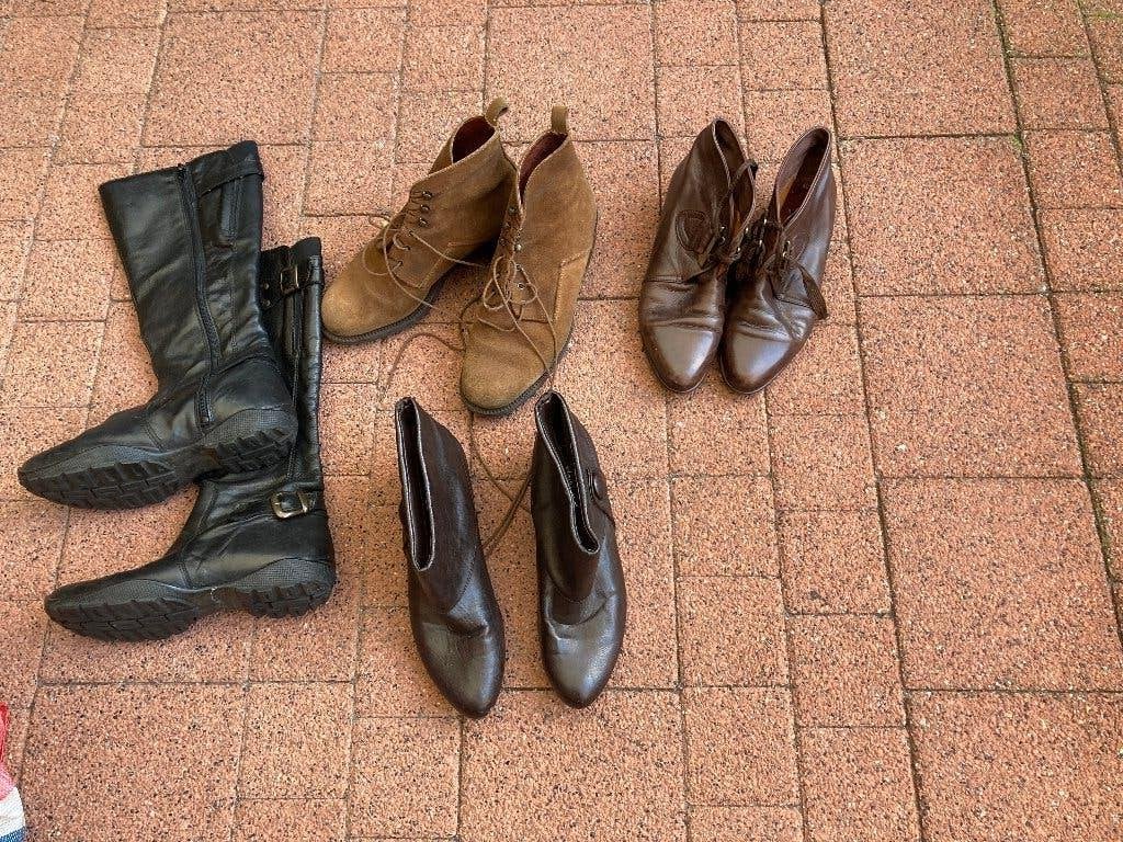 4 paar Laarzen - maat 38, Bruin, Lage of Enkellaarzen, Ophalen of Verzenden, Zo goed als nieuw