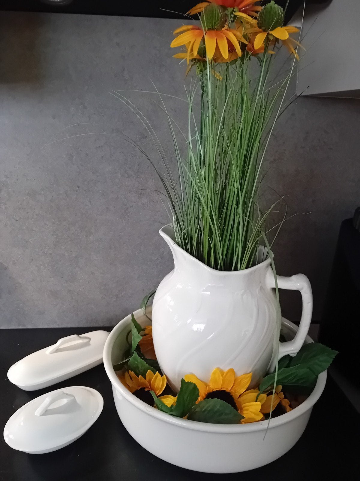 Lampetstel in ivoor keramiek., Ophalen, Rond, Porselein of Keramiek