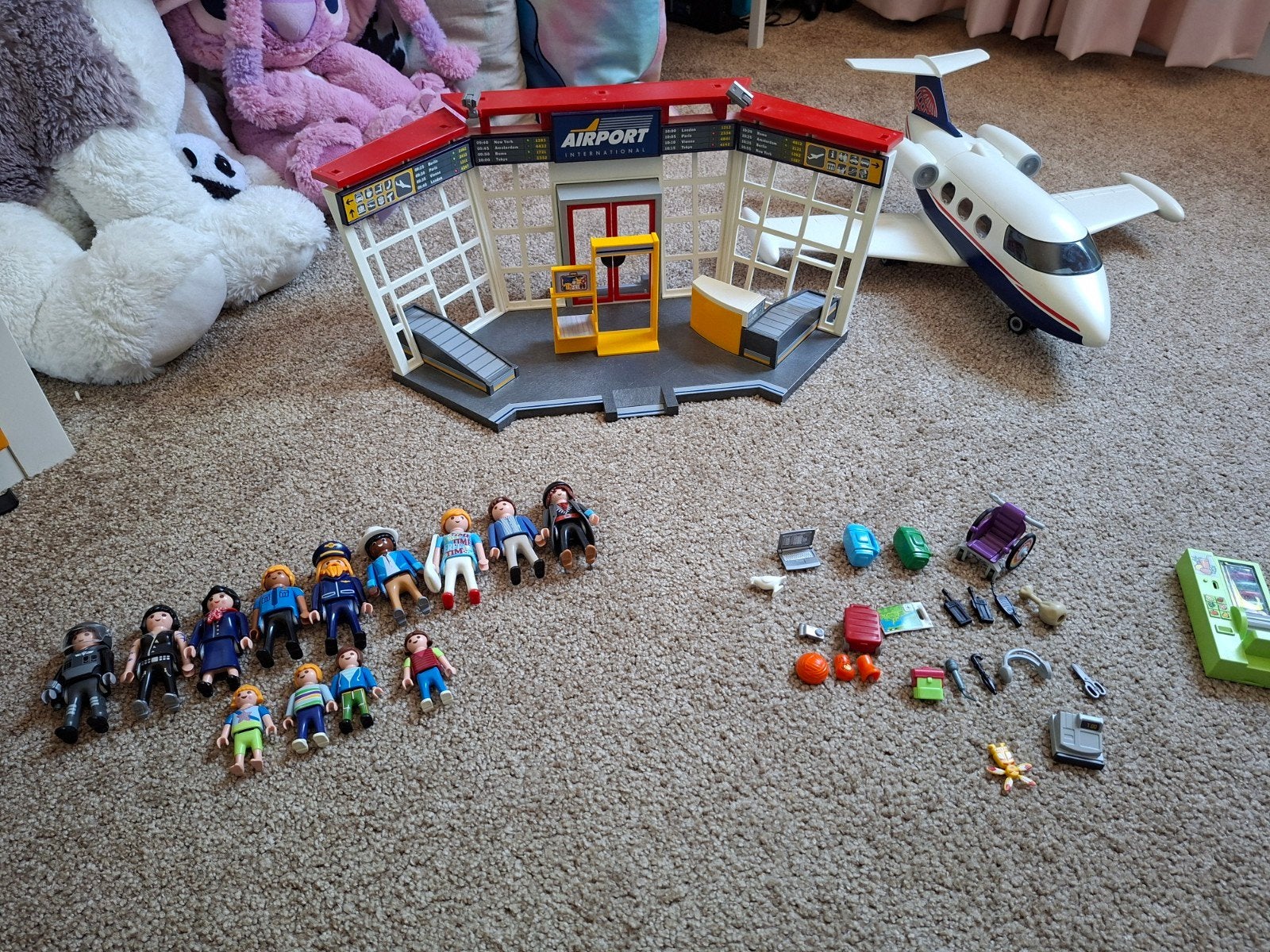 Playmobil Vliegveld met vliegtuig en veel figuren, Ophalen, Gebruikt
