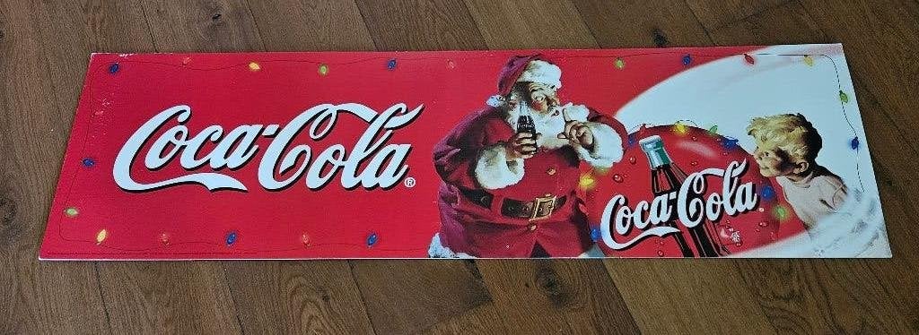 Coca Cola reclamebord karton, Verzamelen, Ophalen, Gebruikt, Reclamebord