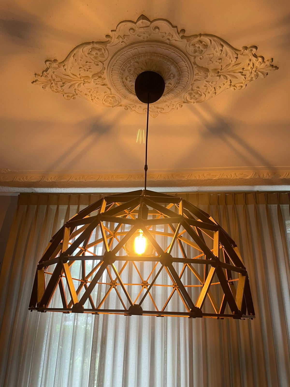 Hanglamp, Bruin, 44 cm, 73 cm, Rond