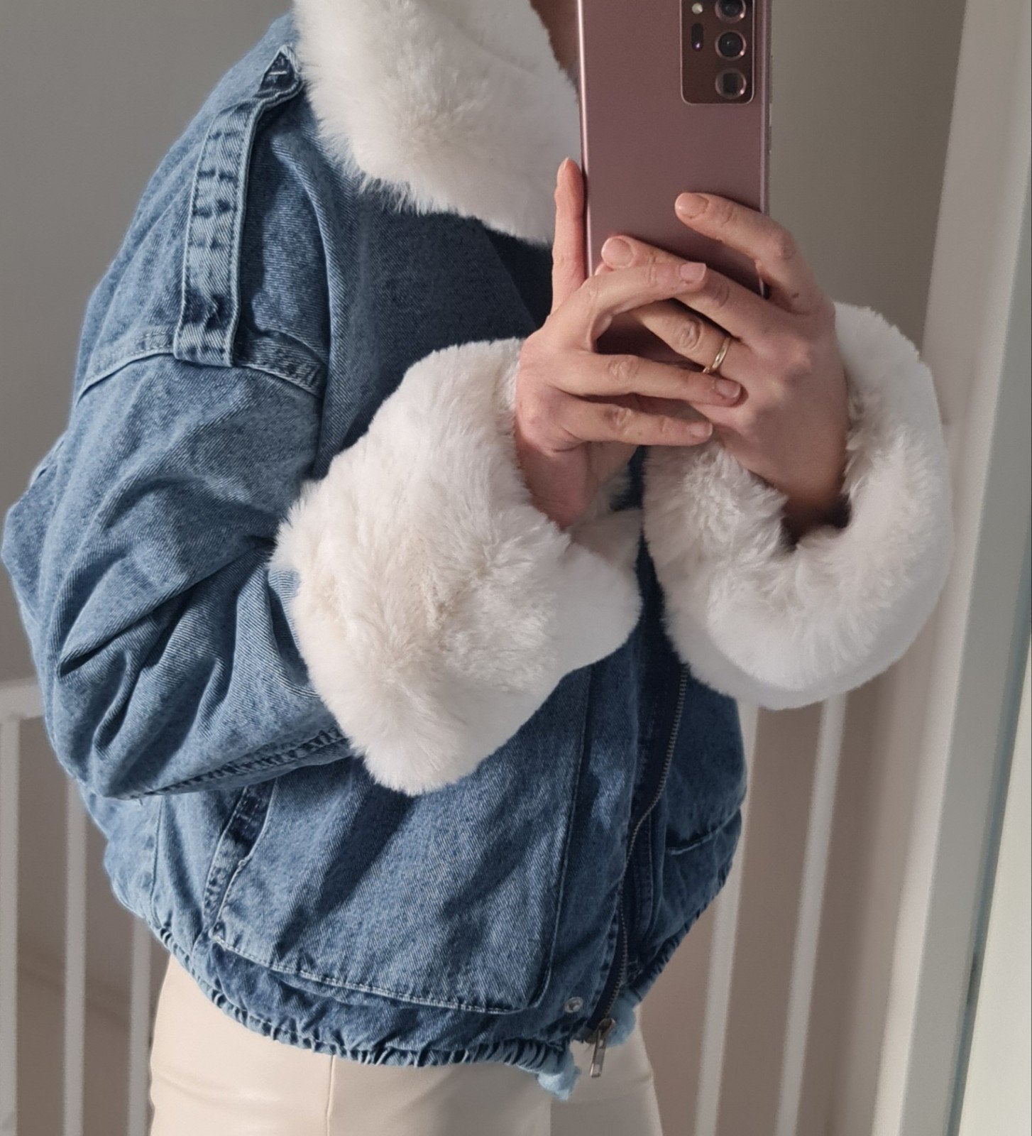 jean jas met faux fur, Ophalen of Verzenden, Nieuw, Blauw