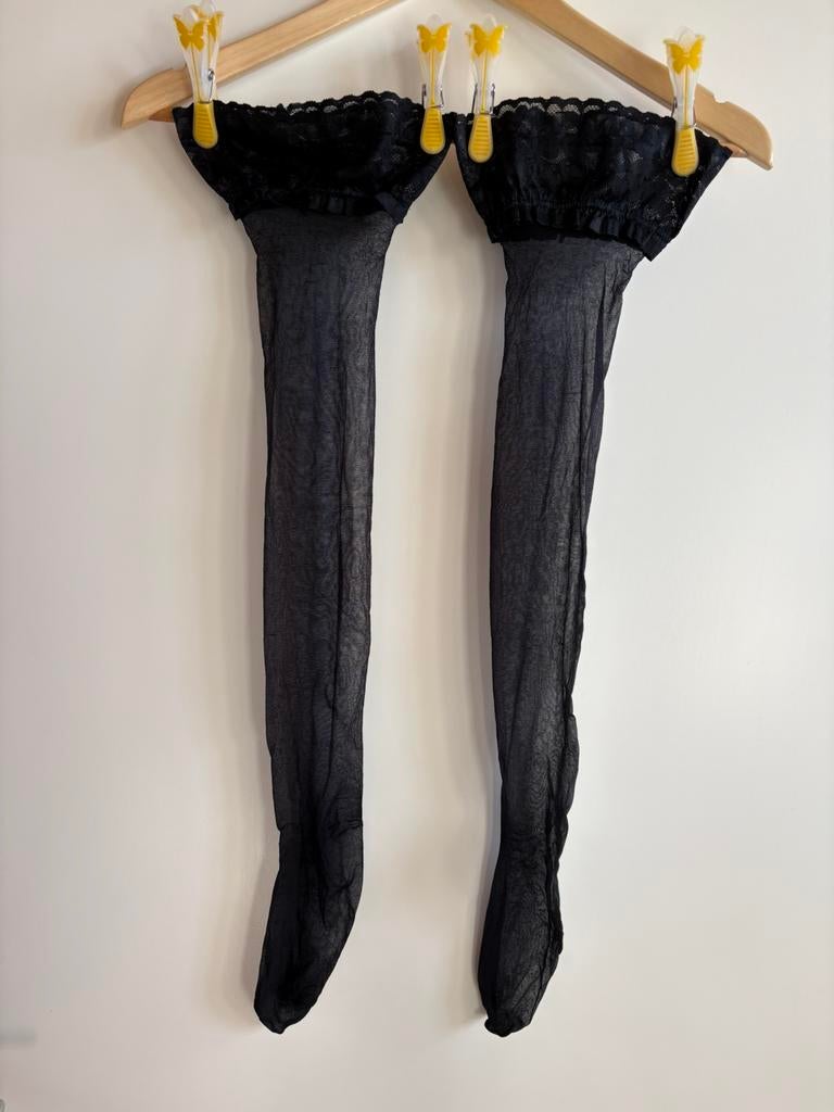Sexy zwarte losse kousen, Maat 36/38 (S), Zwart, Nieuw, Ophalen of Verzenden