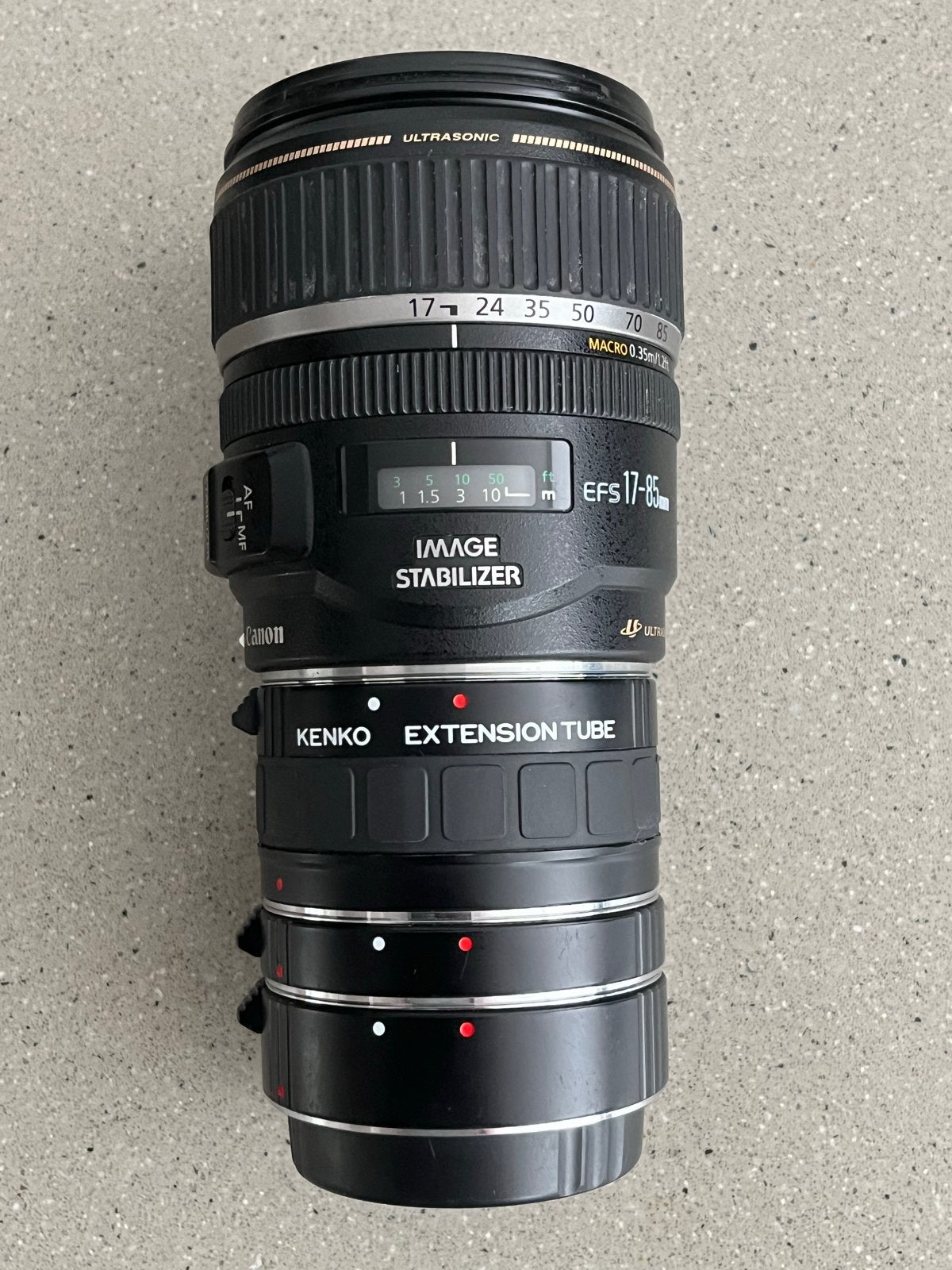 Canon EF-S 17-85mm f/4-5.6 IS USM lens met Kenko Extension T, Audio, Tv en Foto, Fotografie | Lenzen en Objectieven, Gebruikt