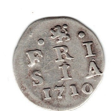 23-2113 Friesland 2 stuiver 1710, Postzegels en Munten, Vóór koninkrijk, Zilver, Losse munt, Overige waardes