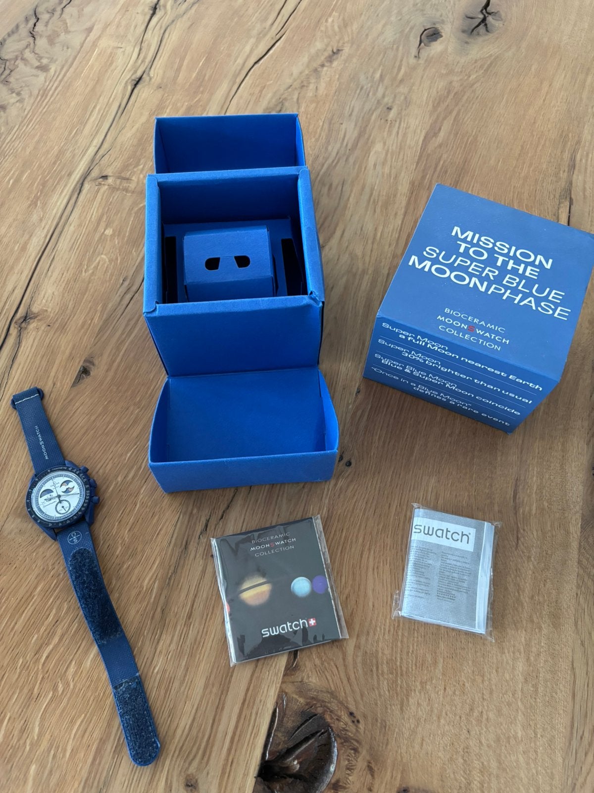Swatch mission to the super moon blue phase, Ophalen, Kunststof, Polshorloge, Kunststof