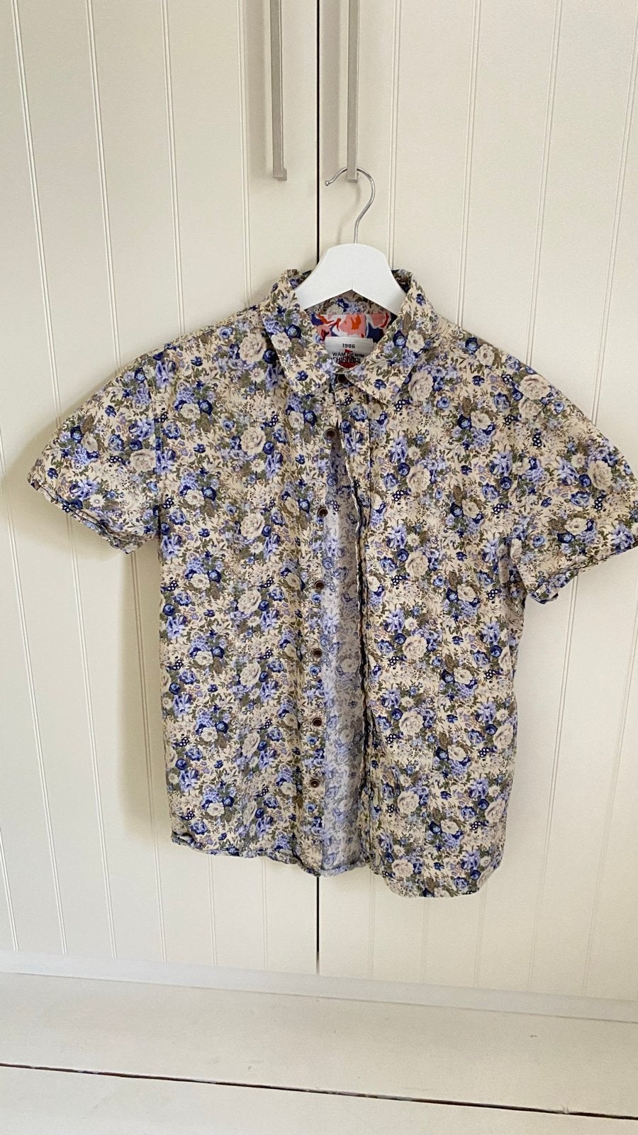3x Heren overhemd korte mouw - Garcia, Dstrezzed, Monte Carl, Kleding | Heren, Ophalen of Verzenden, Zo goed als nieuw, Blauw