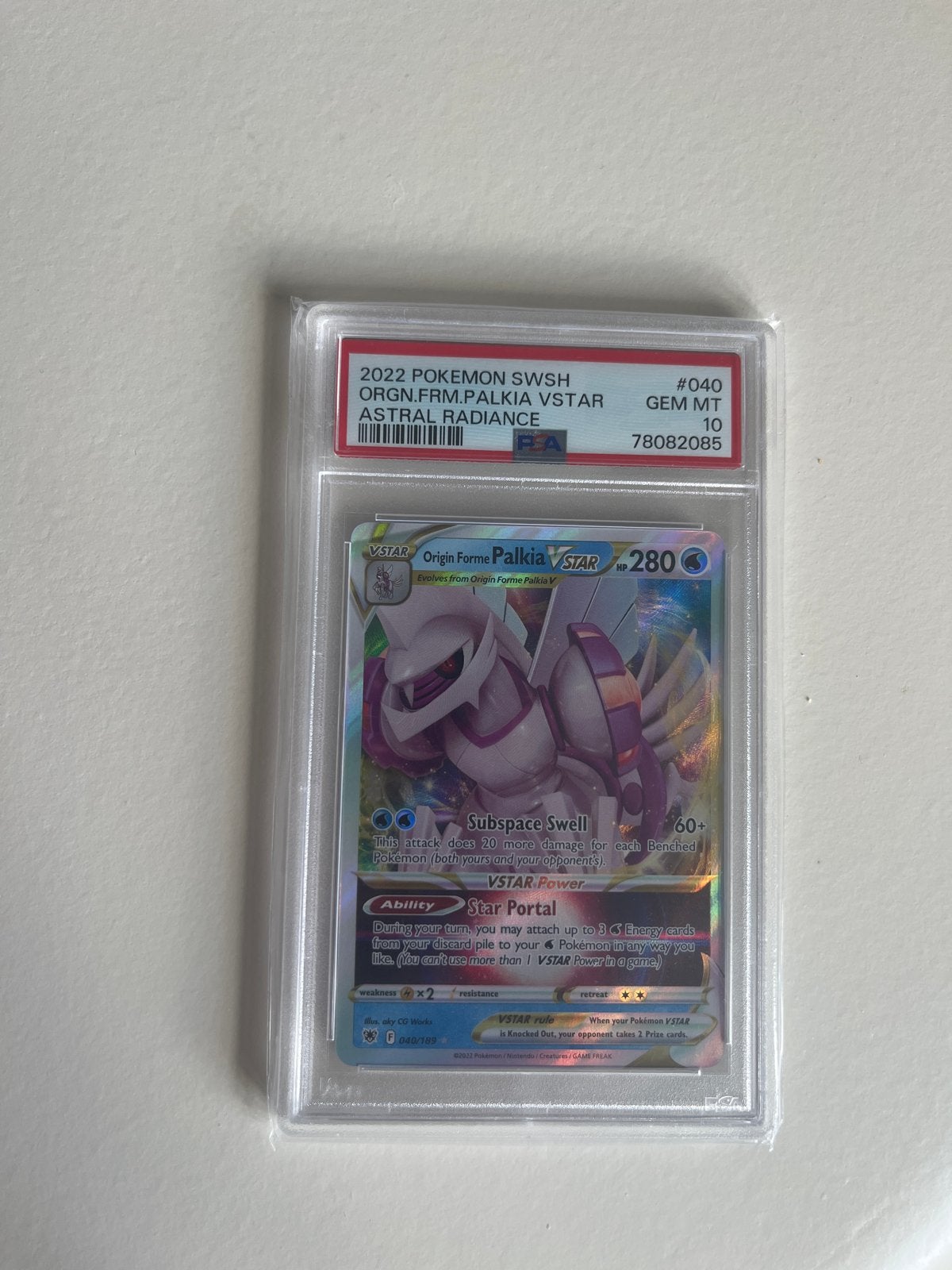 Palkia VSTAR Astral Radiance PSA 10 Pokémon Kaart, Ophalen of Verzenden, Nieuw, Losse kaart