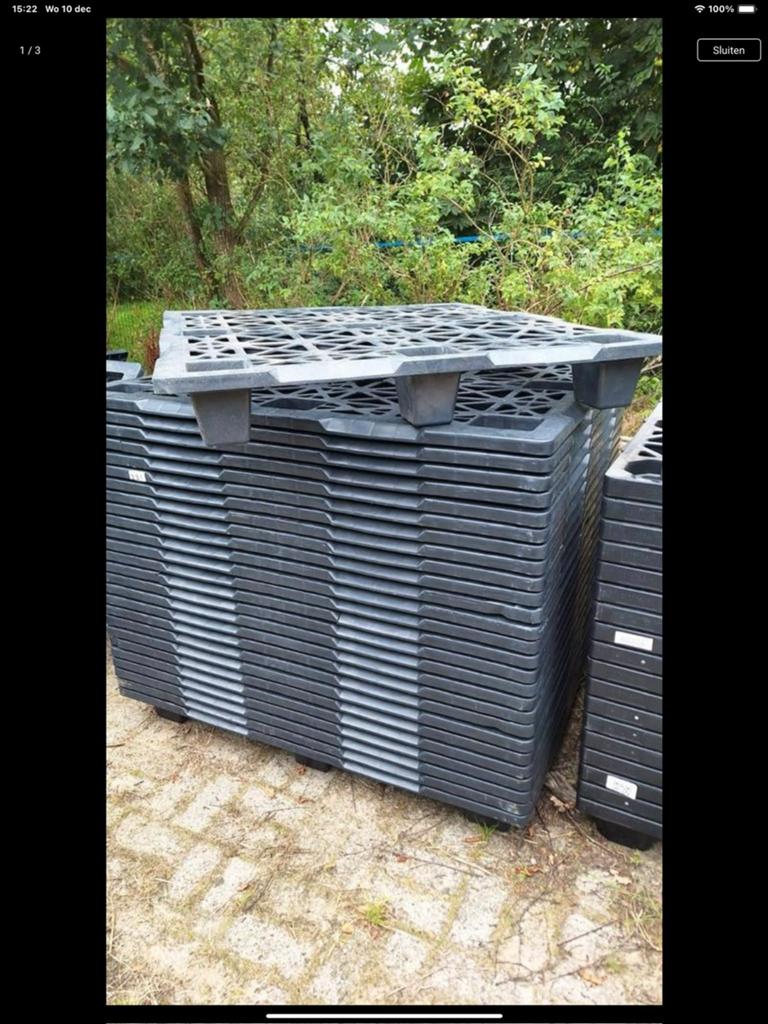 Kunststof pallets 100x120 cm 100 stuks, Ophalen, Gebruikt