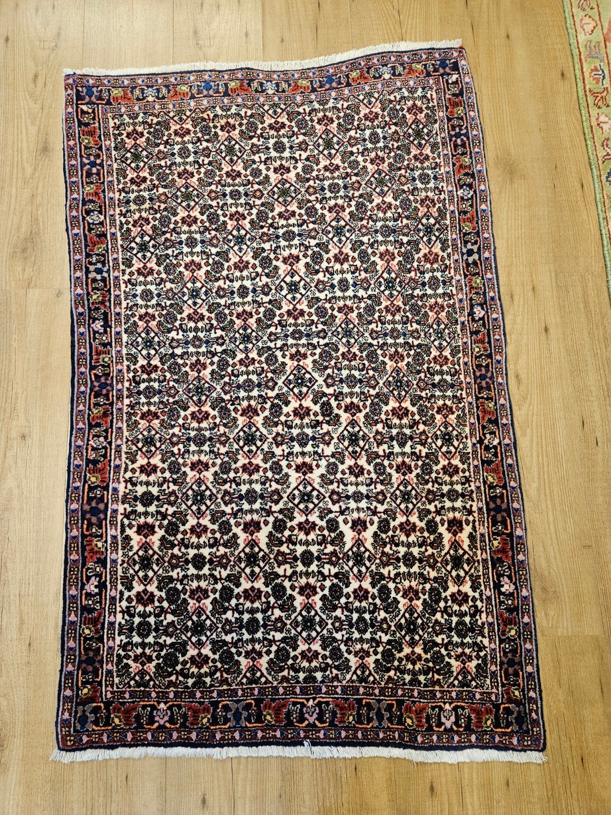 Vintage handgeknoopt perzisch tapijt bidjar 142 84, Info@SlatsAntiek.nl, Tweedehands, Perzisch, Crème