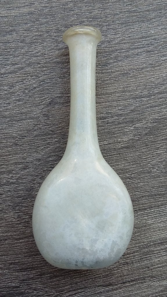 16 - 17 de eeuw Medicijn Flesje Vlakke Zijkanten Bodemvondst, Antiek en Kunst, Ophalen of Verzenden
