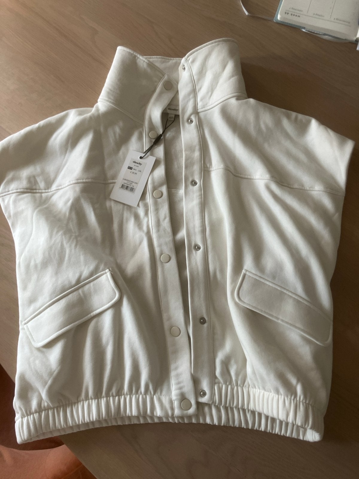 Shoeby Oversized Mouwloos Sweatjack - Offwhite XS/S, Ophalen of Verzenden, Nieuw, Maat 34 (XS) of kleiner, Wit