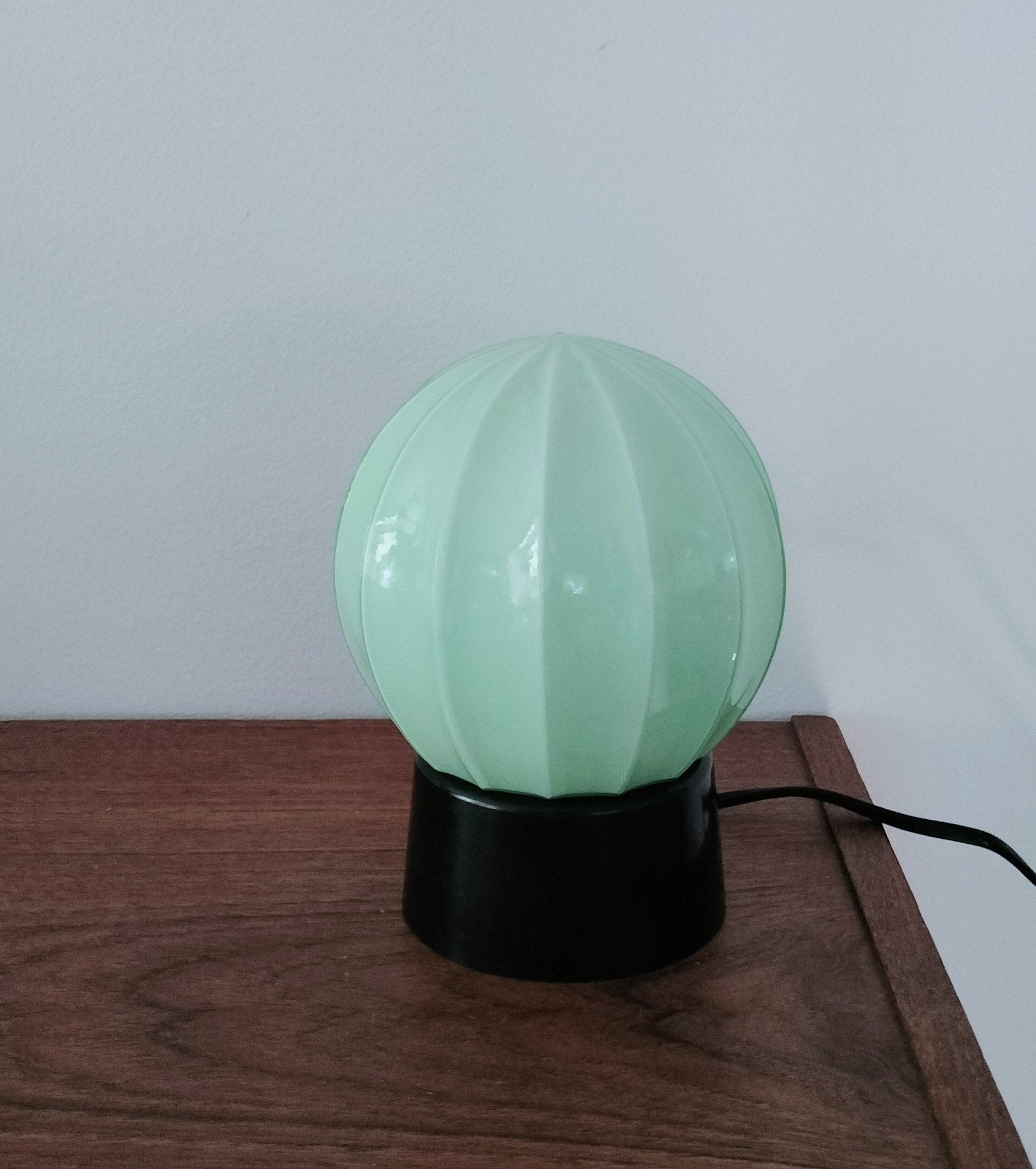 Vintage, Art Deco Thabur tafel (plafond) lamp, Met schakelaar, Art deco, Groen, .