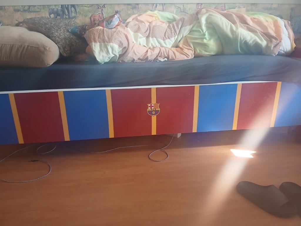 FC Barcelona bed - Eenpersoonsbed, Ophalen, Gebruikt, Eenpersoons, Blauw
