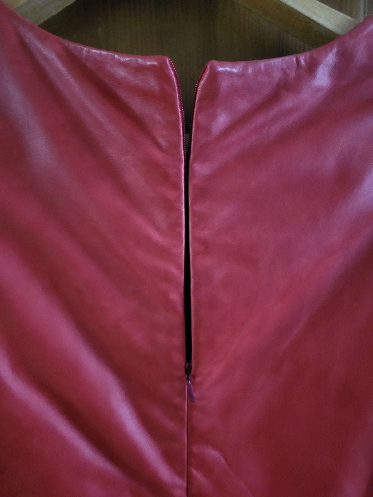 Rode leren jurk, maat M, Maat 38/40 (M), Ophalen of Verzenden, Knielengte, Rood