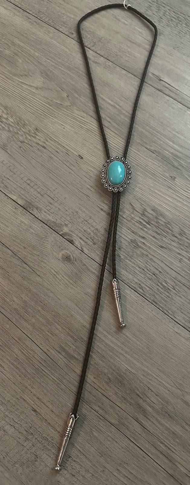 Verstelbare Bolo Tie met Turkooise Steen, Verstelbaar, Nieuw, Steen of Mineraal, Verzenden