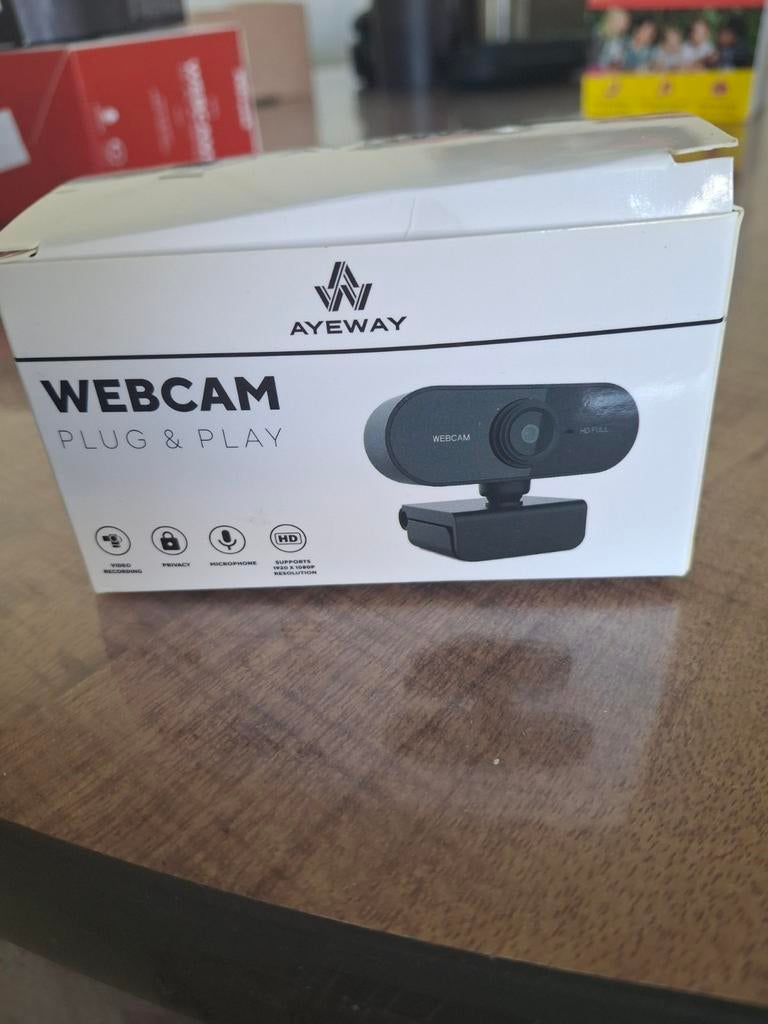 AYEWAY Plug & Play Webcam - Full HD met Microfoon, Zoomfunctie, Nieuw, Ophalen of Verzenden, AYEWAY