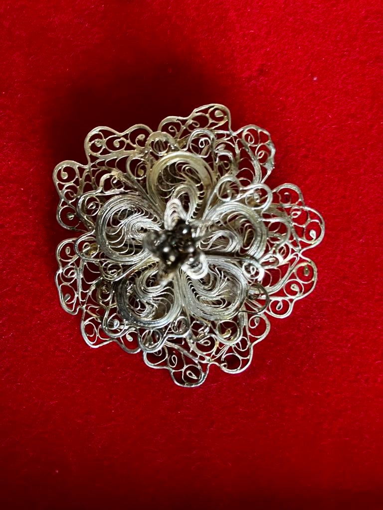 Filigrain broche vintage Mexico zilver 925 HECHO, Sieraden, Tassen en Uiterlijk, Antieke sieraden, Ophalen of Verzenden, Zilver