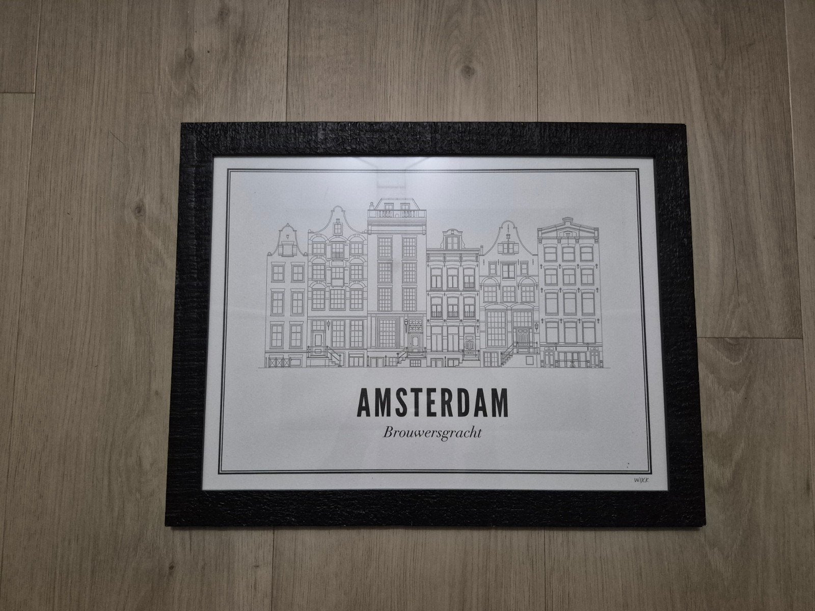 WIJCK Print Amsterdam Brouwersgracht, 30 cm, Zwart, Papier/karton, Ophalen of Verzenden