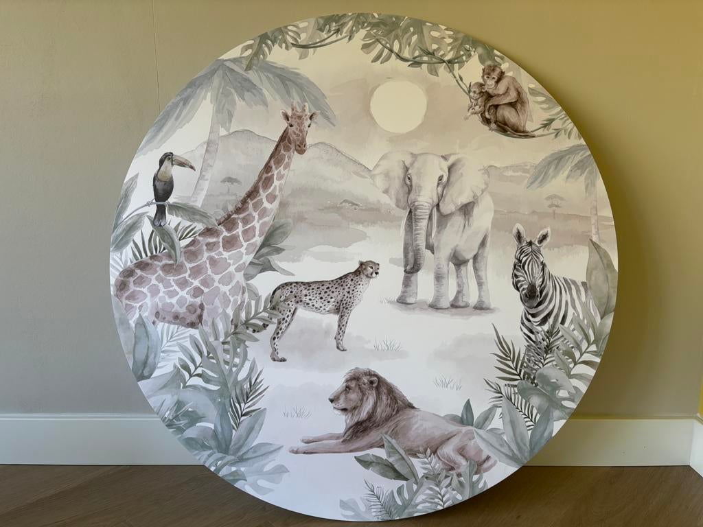 Muurcirkel jungle 80cm, Ophalen, Zo goed als nieuw, Wanddecoratie