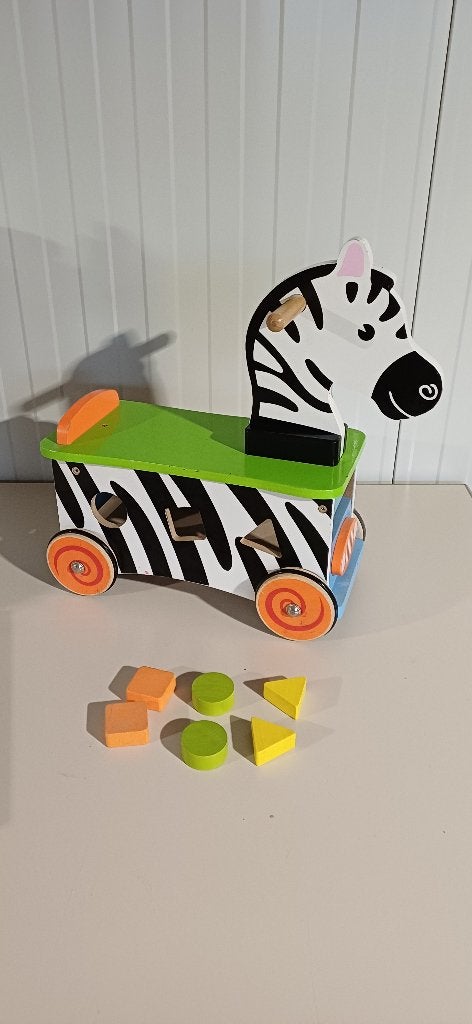 Houten loopwagen Zebra, Ophalen, Gebruikt, Overige typen, Met wieltjes
