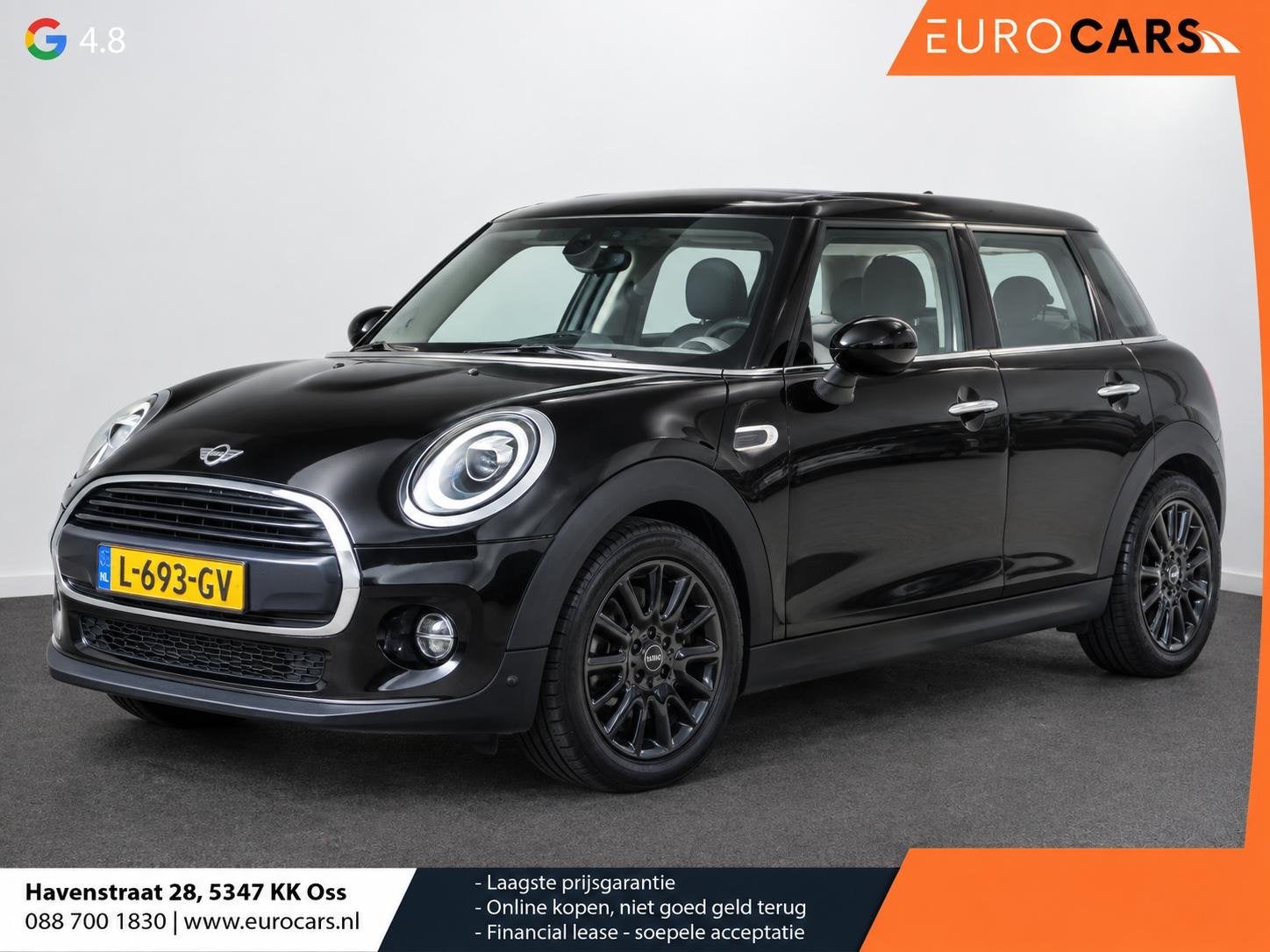 MINI One 1.5 5-DRS Automaat Business Edition Navigatie PDC C, Auto's, Stof, Gebruikt, 1200 kg, Zwart