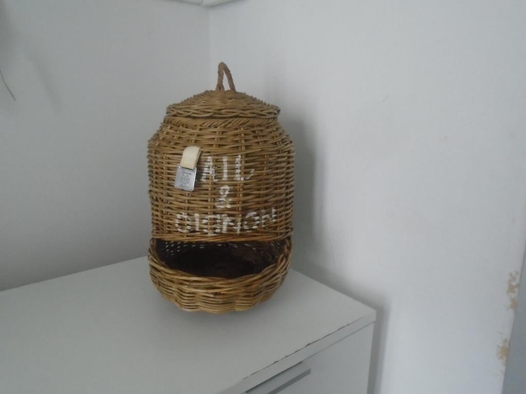 Riviera Maison Rattan Uienmand Ail & Oignon Uien Mand, Huis en Inrichting, Mand, Verzenden, Rond, Zo goed als nieuw