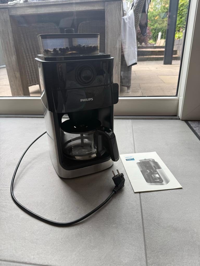 Philips HD7767 Grind & Brew Koffiezetapparaat met bonenmaler, Ophalen, 10 kopjes of meer, Koffiemachine, Koffiebonen