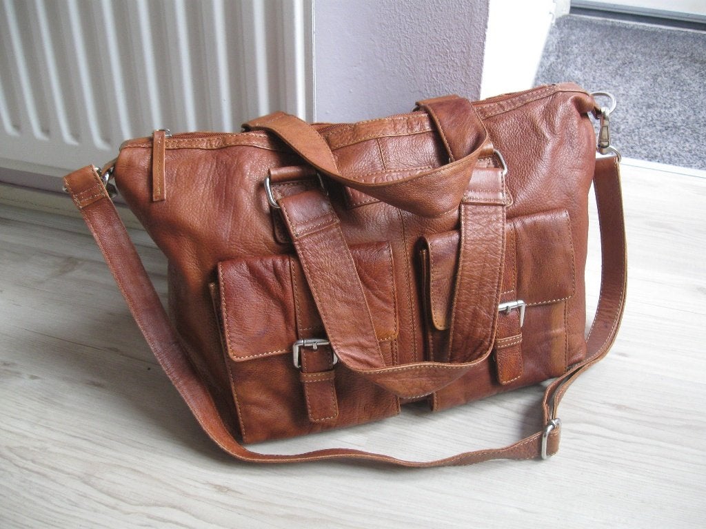 BAG2BAG grote bruin leren tas als nieuw, Ophalen of Verzenden, Zo goed als nieuw, Bruin, Overige typen