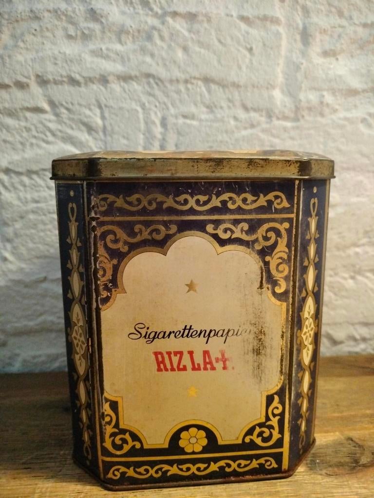 Vintage Rizla vloei voorraadblik, Verzamelen, Ophalen of Verzenden, Gebruikt, Tabaksdoos of Verpakking