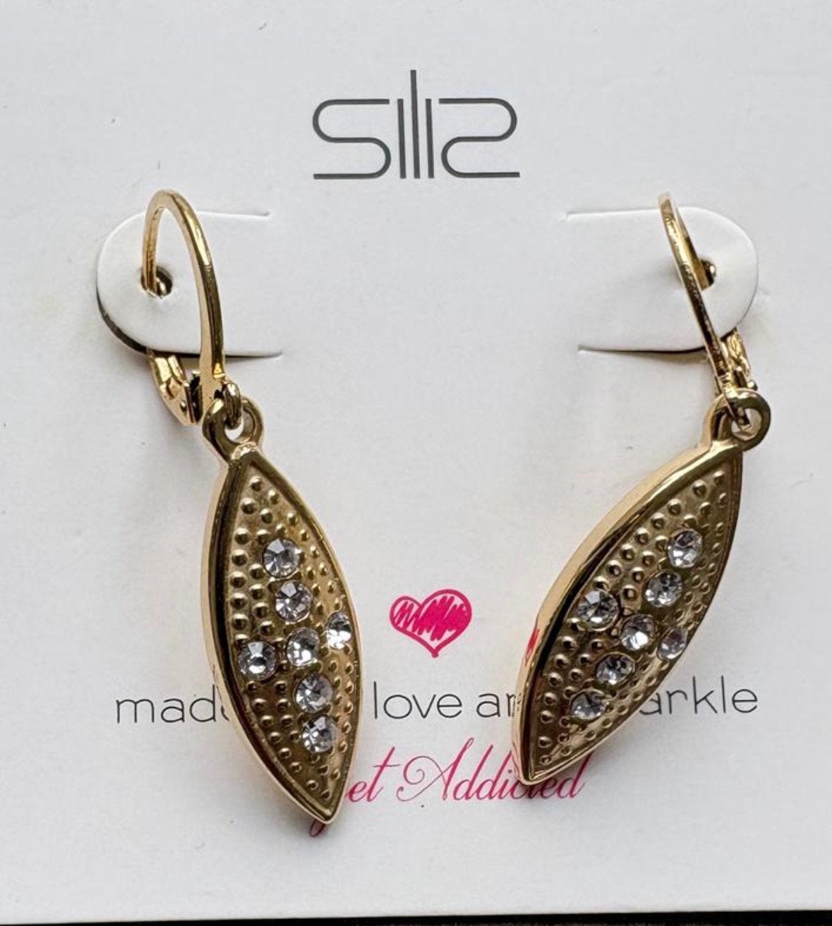Goudkleurige oorbellen met strass Silis, Sieraden, Tassen en Uiterlijk, Overige materialen, Nieuw, Ophalen of Verzenden, Goud