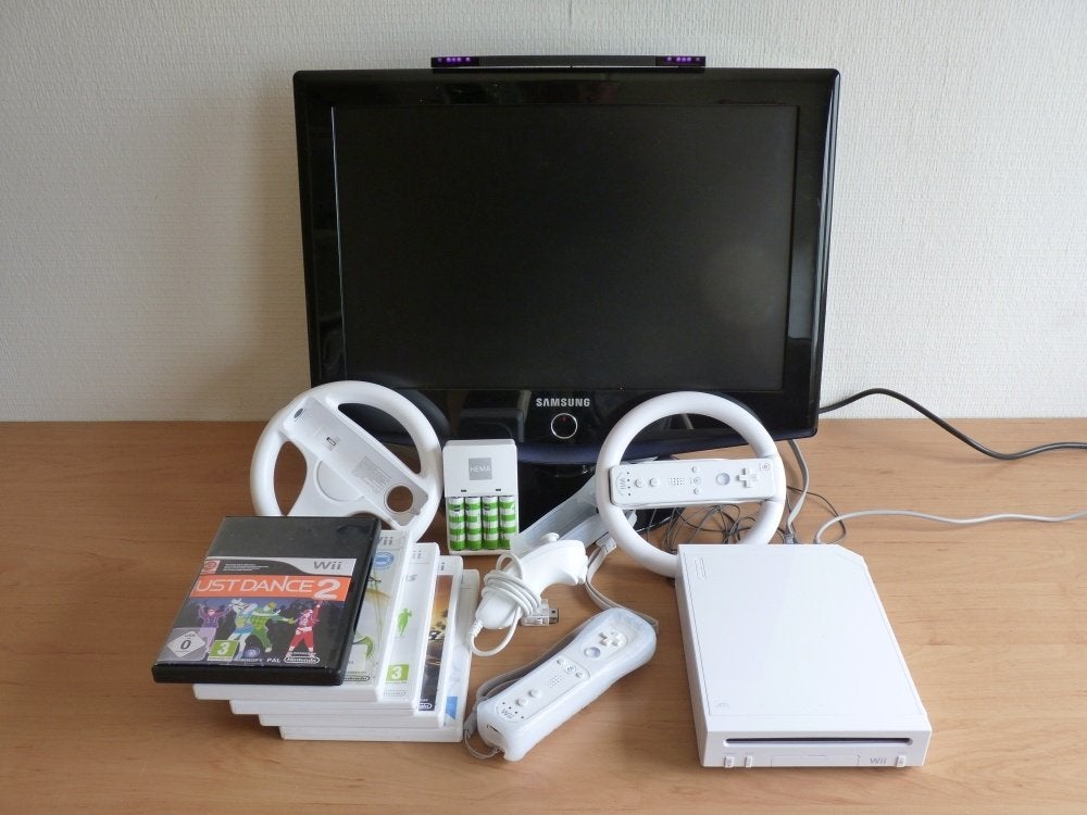 Wii Console Bundel met Spellen, Controllers en Balance Board, Ophalen, Gebruikt, Met 2 controllers, Met stuurtje