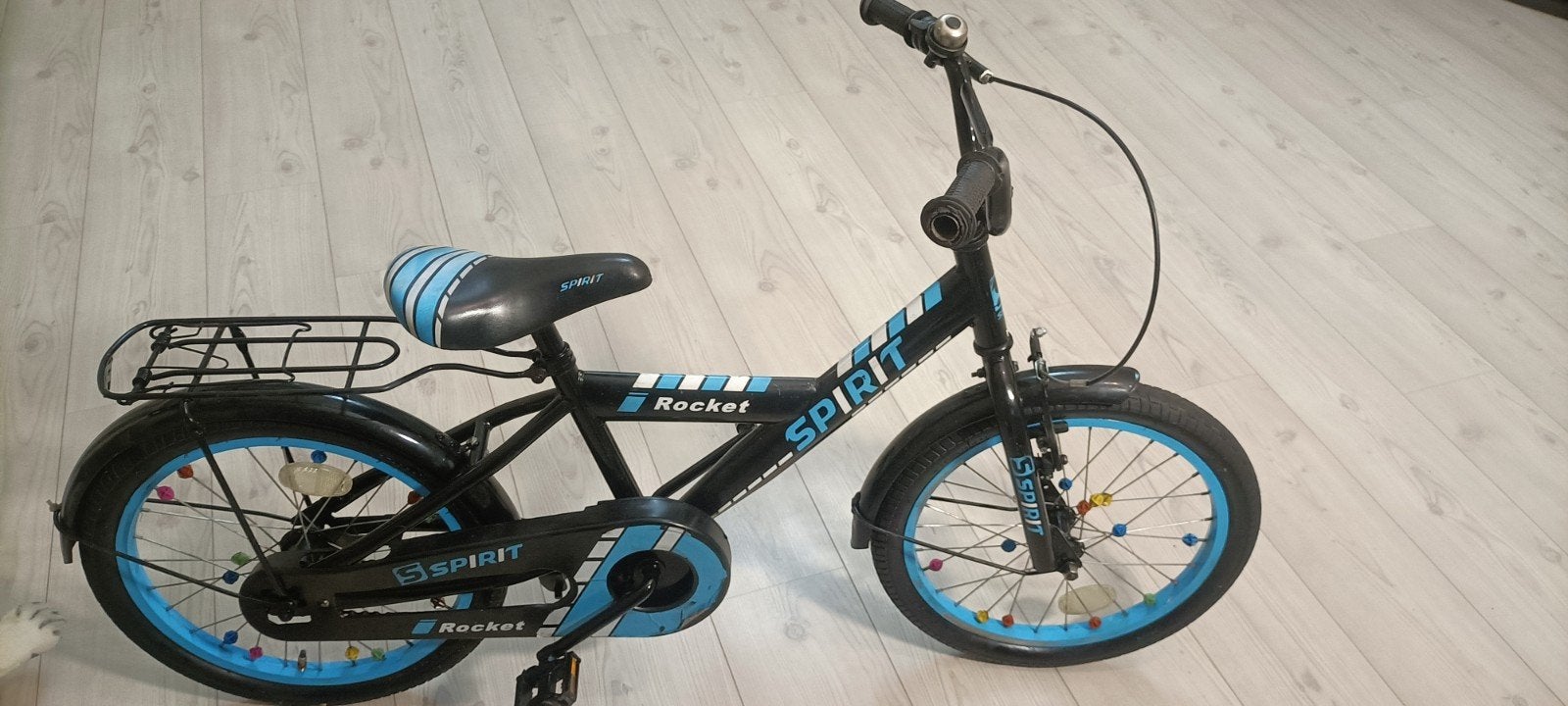 Spirit Rocket kinderfiets 18 inch - Zwart/Blauw, Ophalen, Terugtraprem, Spirit, 16 tot 20 inch