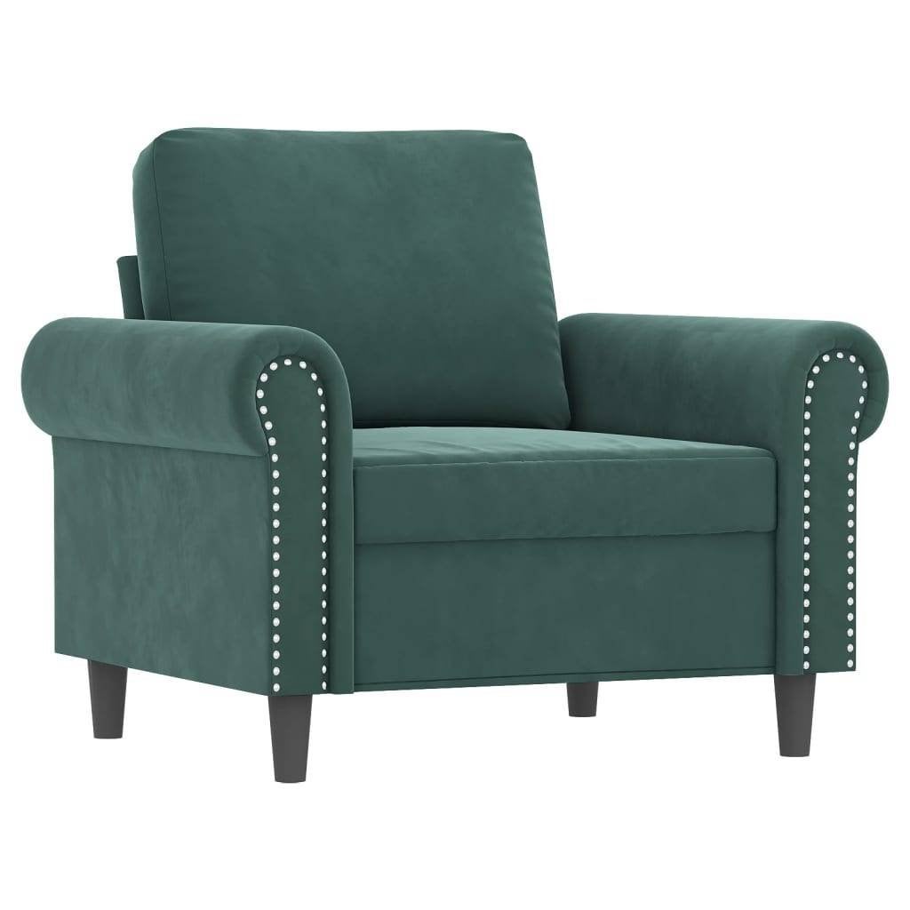4-delige loungeset fluweel donkergroen, compleet, Nieuw, Ophalen of Verzenden, Metaal, Info@interium.shop