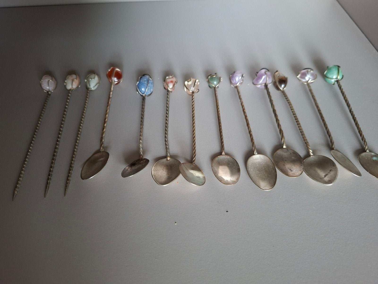 Vintage setje met edelsteentjes, Ophalen of Verzenden