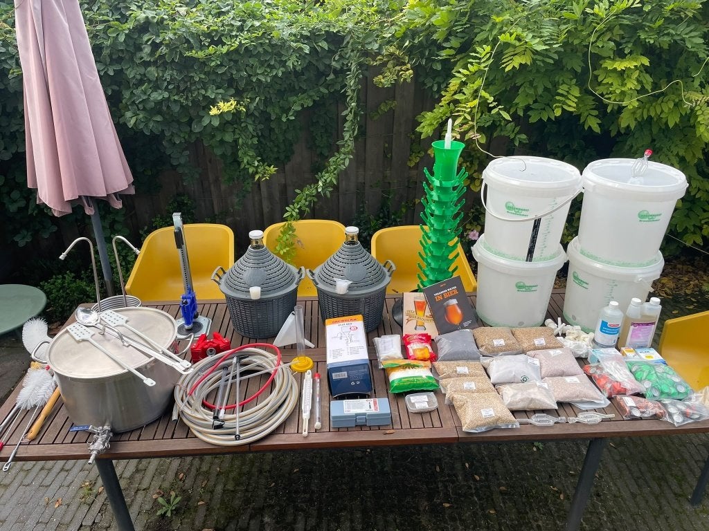 Complete bierbrouwset, Ophalen, Gebruikt