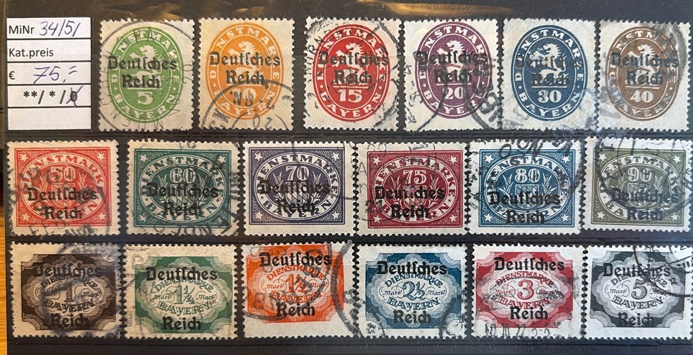 Deutsches Reich - serie Dienstmarken, Postzegels en Munten, Ophalen of Verzenden, Duitse Keizerrijk, Gestempeld