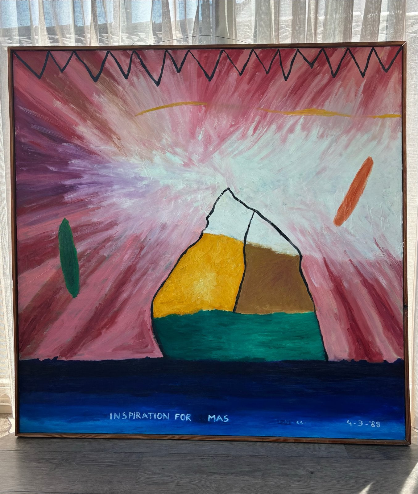 Abstract Schilderij 'Inspiration for Mas', Ophalen, Abstract, Textiel, Gesigneerd