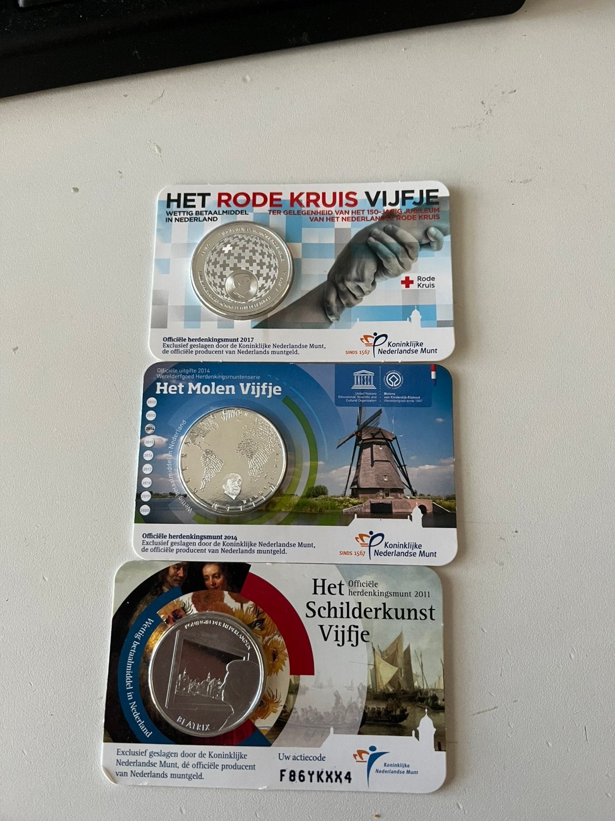 Drie coincards, Ophalen of Verzenden, Overige landen, 5 euro