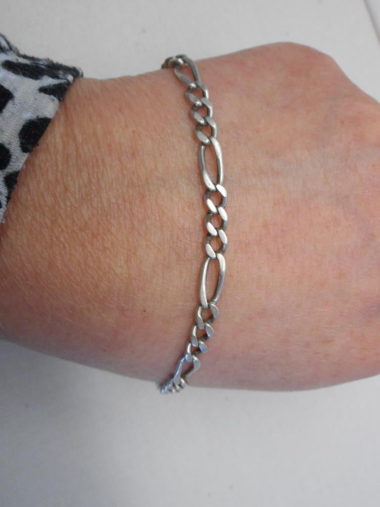 Zilveren schakel armbandje nr.1445, Verzenden, Zo goed als nieuw, Zilver, Zilver