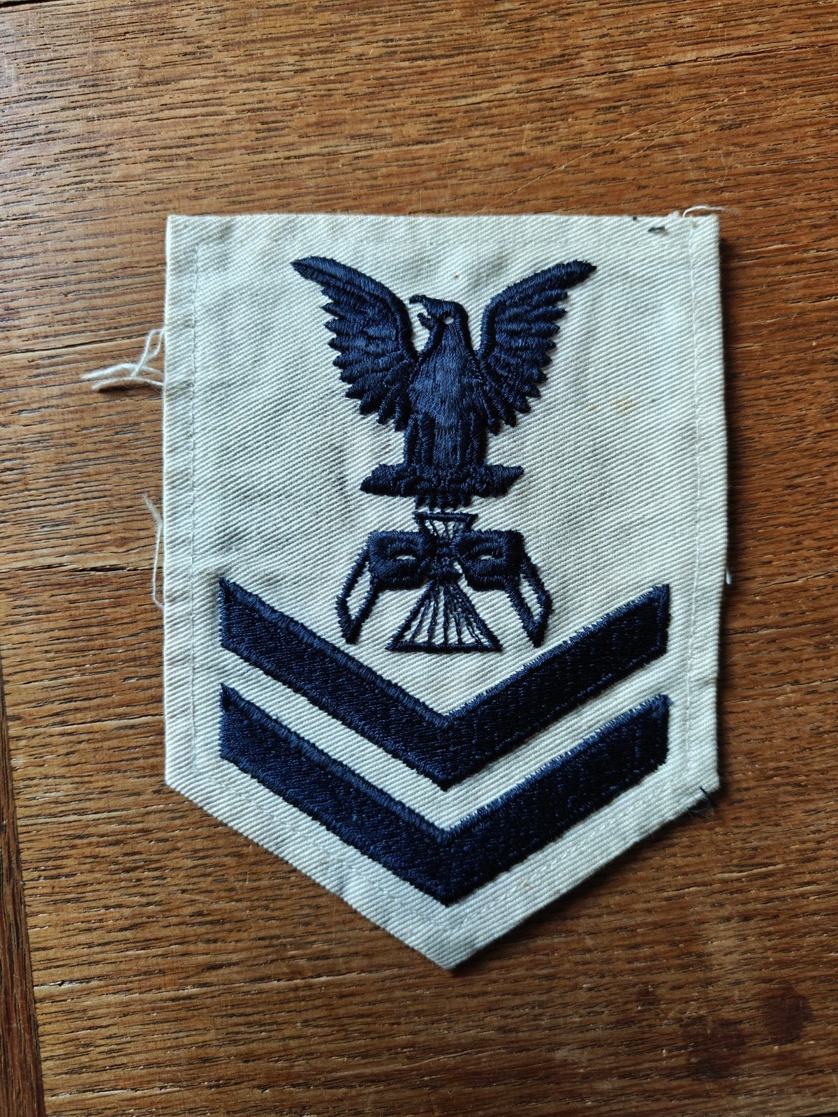 Navy rang patch wit 10, Ophalen of Verzenden, Marine, Embleem of Badge
