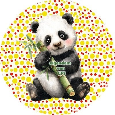 lf524 icing frosting panda 20cm eetbare taart print, Ophalen of Verzenden, Nieuw, Taarten, Versiering