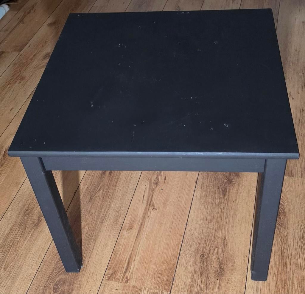 Zwart houten bijzettafeltje - Gebruikt, Gebruikt, Vierkant, 55 tot 75 cm, Modern