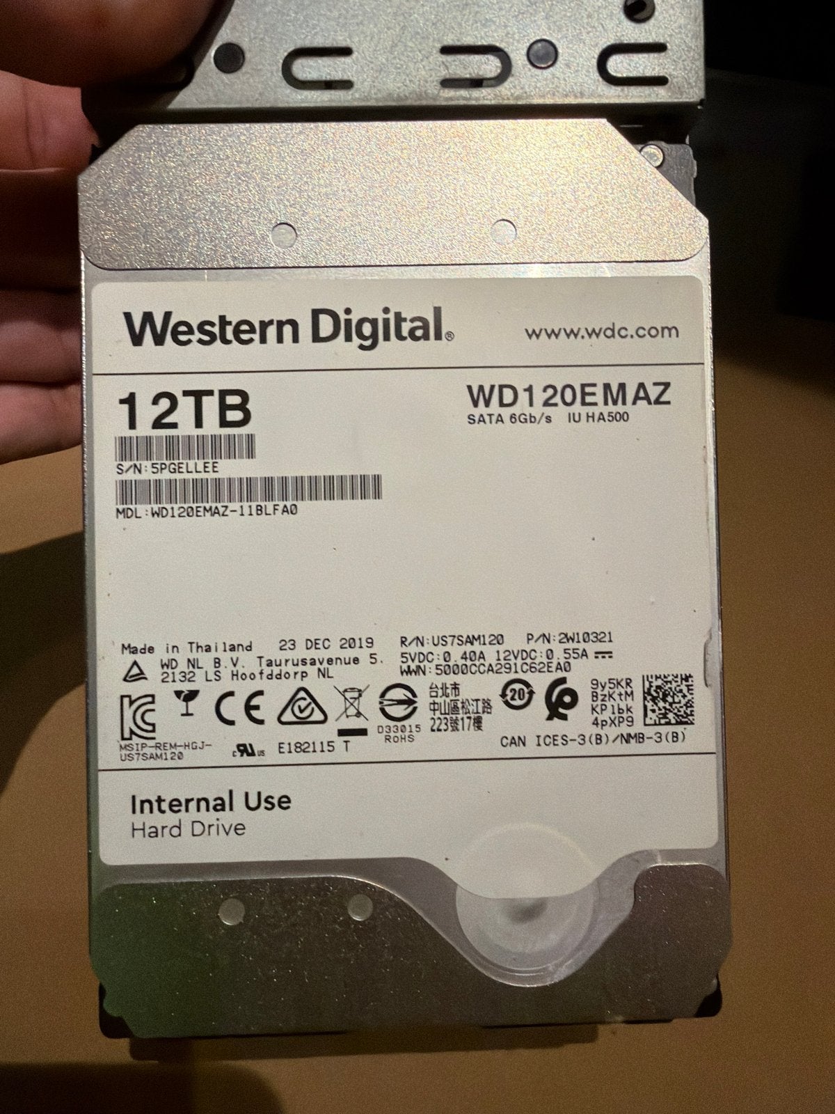 Western Digital 12TB HDD - Gebruikte schijf, Computers en Software, Intern, Gebruikt, Ophalen of Verzenden, Desktop