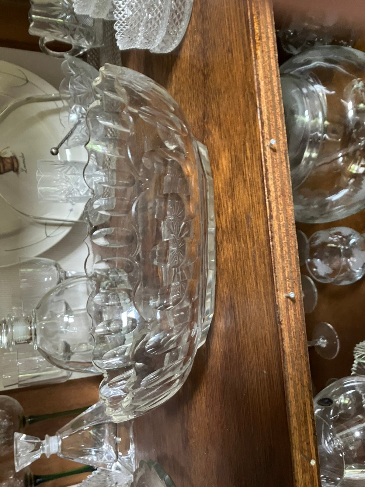 Ovale kristallen schaal, Antiek en Kunst, Antiek | Glas en Kristal, Ophalen of Verzenden