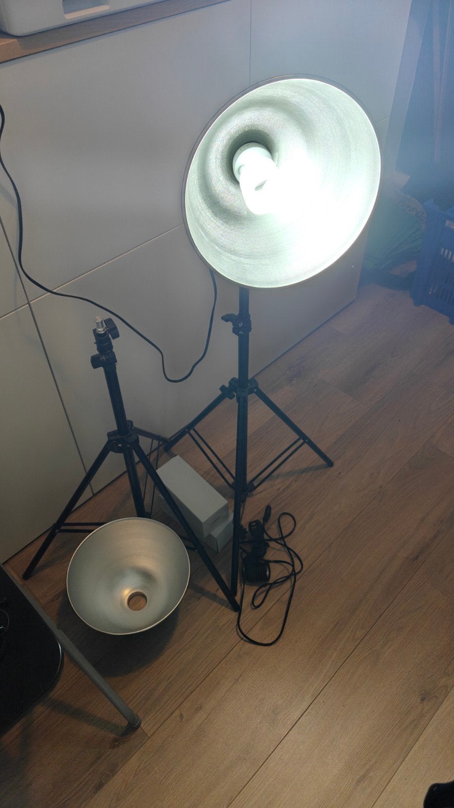 Complete green screen studio set (statieven, doeken, lampen), Ophalen, Gebruikt, Inclusief lampen, Complete fotostudio