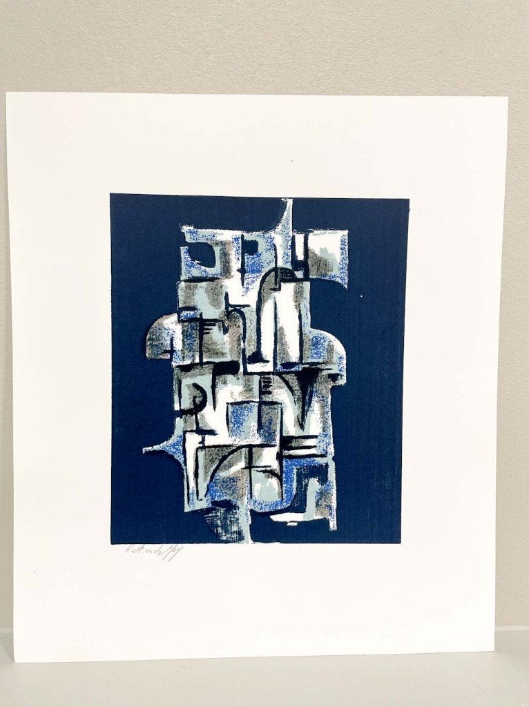 Abstracte zeefdruk van C.A. van der Meij, Gesigneerd, Ophalen of Verzenden, Abstract, Zeefdruk