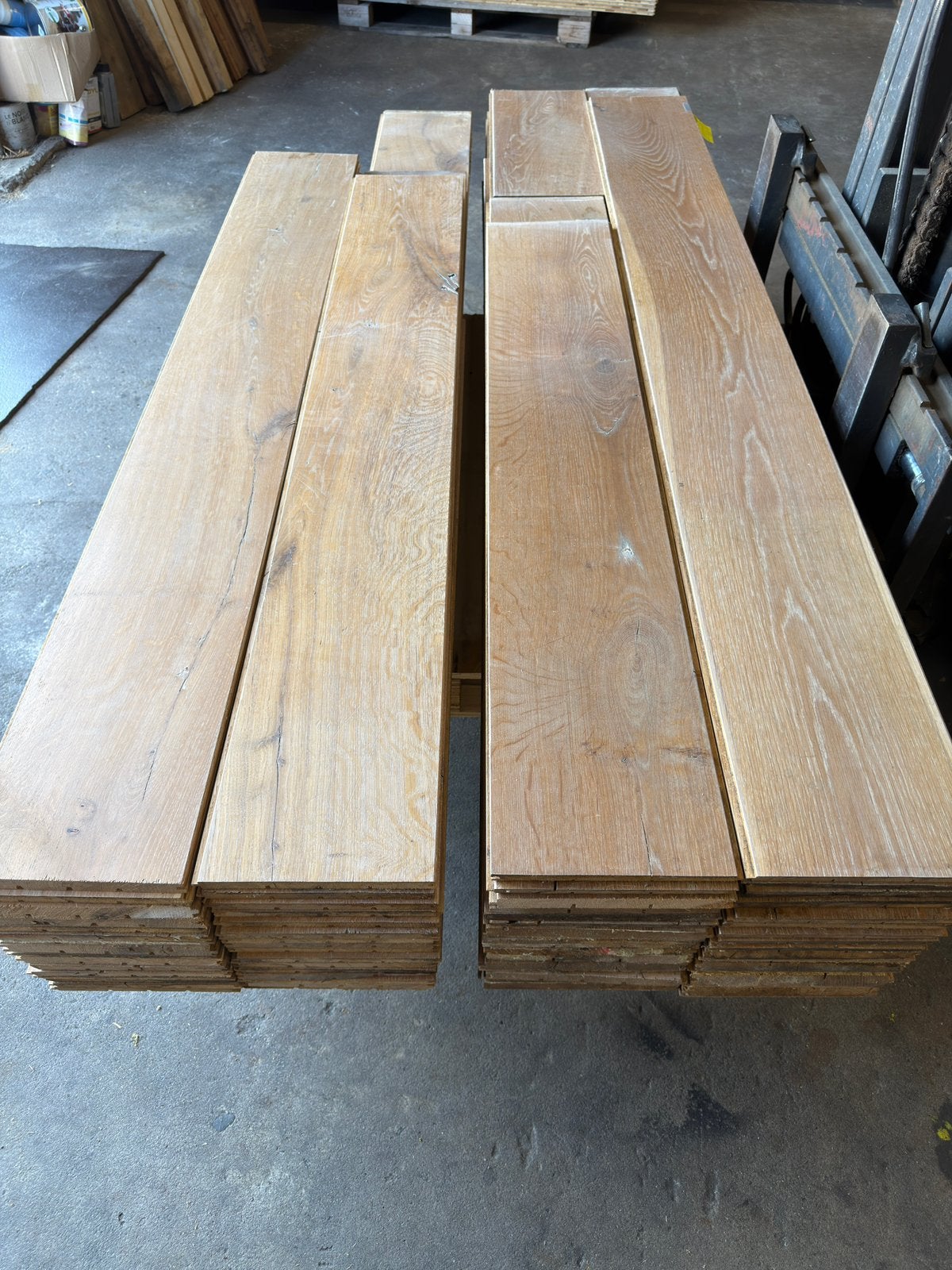 Eiken vloer 28 m2 massieve vloerdelen 22 cm breed 2 cm dik, Ophalen, Gebruikt, Vloerdelen of -planken, 10 m² of meer